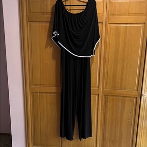 MSK Black Jumpsuit with White Accents